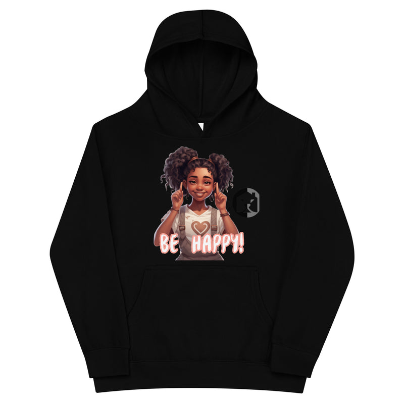 "Stay Cozy and Be Happy with Burkesgarb Youth Girl Fleece Hoodie"