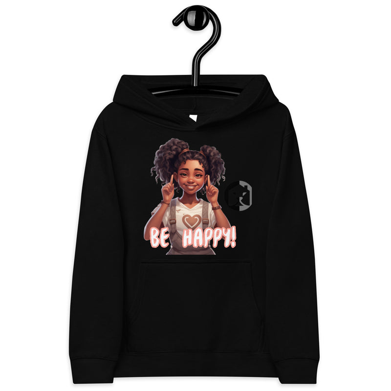 "Stay Cozy and Be Happy with Burkesgarb Youth Girl Fleece Hoodie"