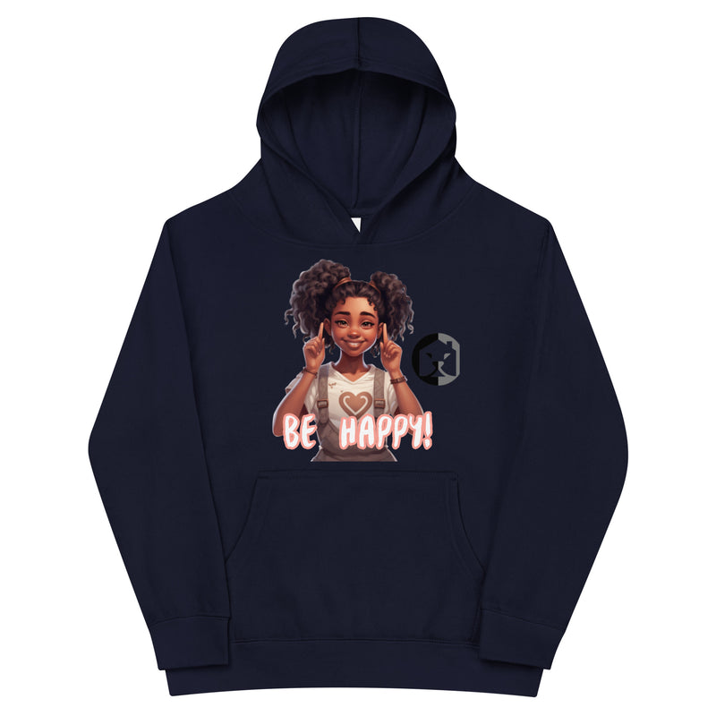 "Stay Cozy and Be Happy with Burkesgarb Youth Girl Fleece Hoodie"