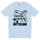 "Stay Fly and Emotionally Free with Burkesgarb's 'Catch Flights Not Feelings' Short Sleeve T-shirt - Perfect for Adventurers and Wanderers!"
