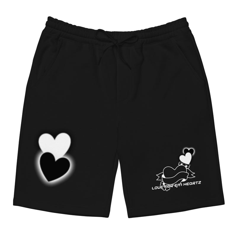 "Stay Cozy and Stylish with Burkesgarb Love for em Heartz Men's Fleece Shorts"