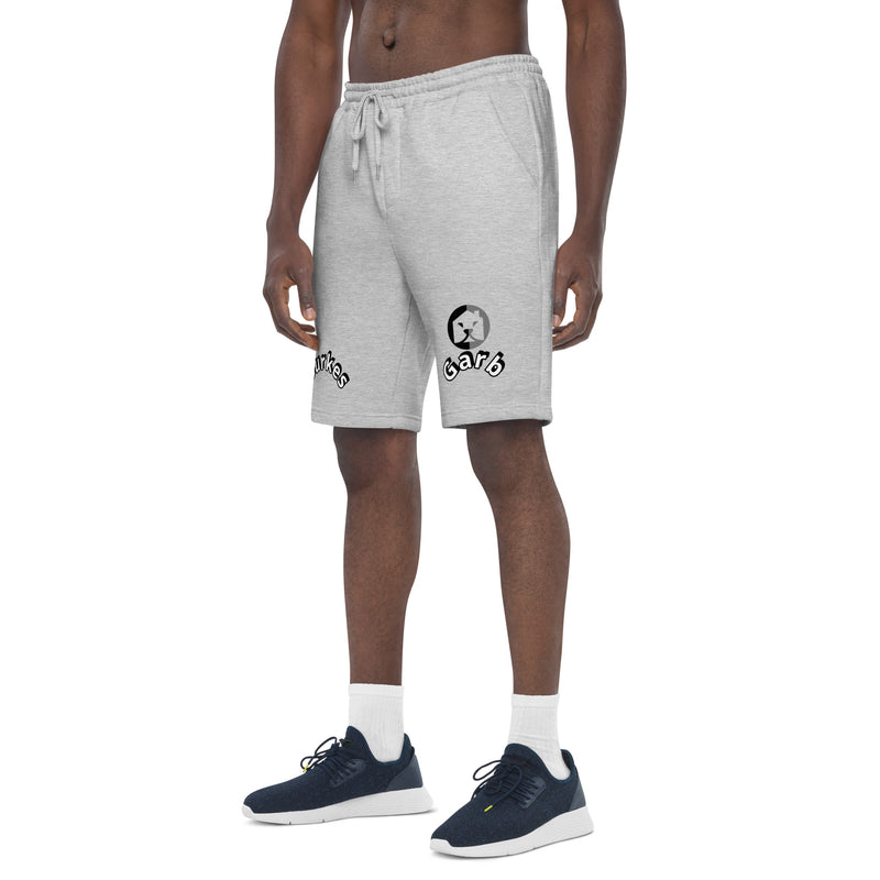 "Elevate Your Casual Style with Burkesgarb Arc Letters Men's Fleece Shorts"