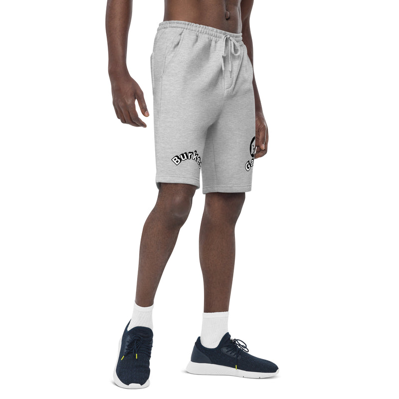 "Elevate Your Casual Style with Burkesgarb Arc Letters Men's Fleece Shorts"