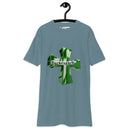 "Make a Bold Statement with Burkesgarb Green Cross Men's Premium Heavyweight Tee - Unmatched Comfort and Eye-Catching Style!"