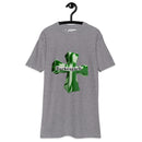 "Make a Bold Statement with Burkesgarb Green Cross Men's Premium Heavyweight Tee - Unmatched Comfort and Eye-Catching Style!"