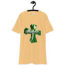 "Make a Bold Statement with Burkesgarb Green Cross Men's Premium Heavyweight Tee - Unmatched Comfort and Eye-Catching Style!"