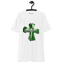 "Make a Bold Statement with Burkesgarb Green Cross Men's Premium Heavyweight Tee - Unmatched Comfort and Eye-Catching Style!"