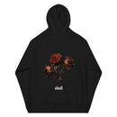 "Stay Stylish and Sustainable with Burkesgarb Rose $kull Unisex Eco Raglan Hoodie"