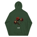 "Stay Stylish and Sustainable with Burkesgarb Rose $kull Unisex Eco Raglan Hoodie"