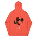 "Stay Stylish and Sustainable with Burkesgarb Rose $kull Unisex Eco Raglan Hoodie"