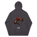 "Stay Stylish and Sustainable with Burkesgarb Rose $kull Unisex Eco Raglan Hoodie"