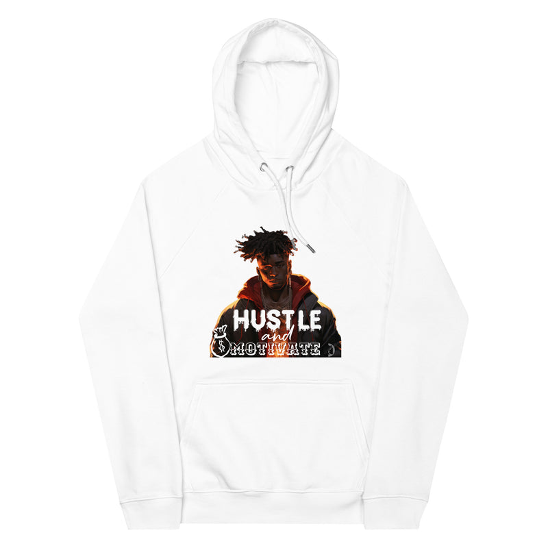 Stay Inspired and Motivated with BurkesGarb Hustle and Motivate Unisex Eco Raglan Hoodie | Sustainable and Stylish Apparel