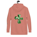 "Stay Stylish and Comfortable with the Burkesgarb Smoke Green Cross Unisex Hoodie"