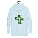"Stay Stylish and Comfortable with the Burkesgarb Smoke Green Cross Unisex Hoodie"