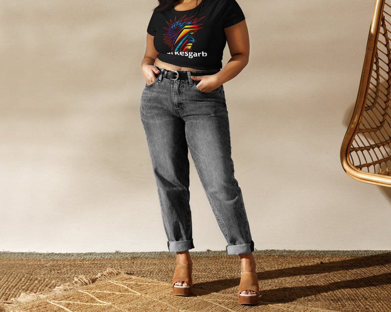 "Express Your Vibrant Style with Burkesgarb Colorful Thoughts Women’s Crop Tee"