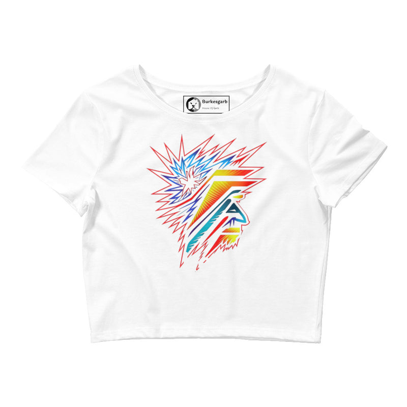 "Express Your Vibrant Style with Burkesgarb Colorful Thoughts Women’s Crop Tee"