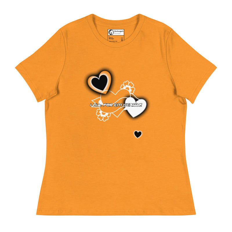 "Express Your Love for Fashion with Burkesgarb Love for em Heartz Women's Relaxed T-Shirt"