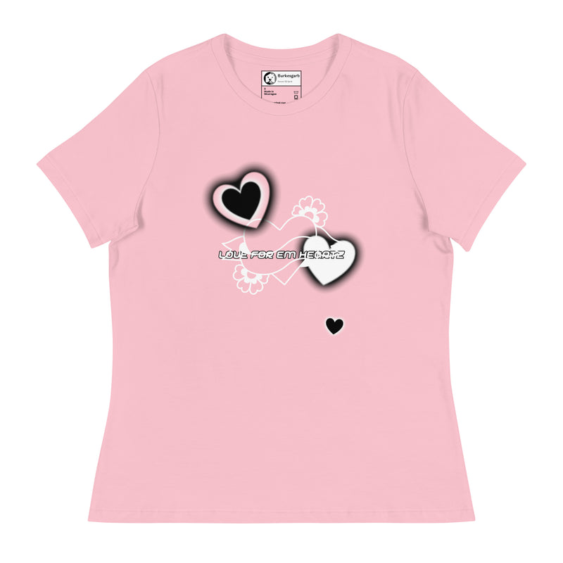 "Express Your Love for Fashion with Burkesgarb Love for em Heartz Women's Relaxed T-Shirt"