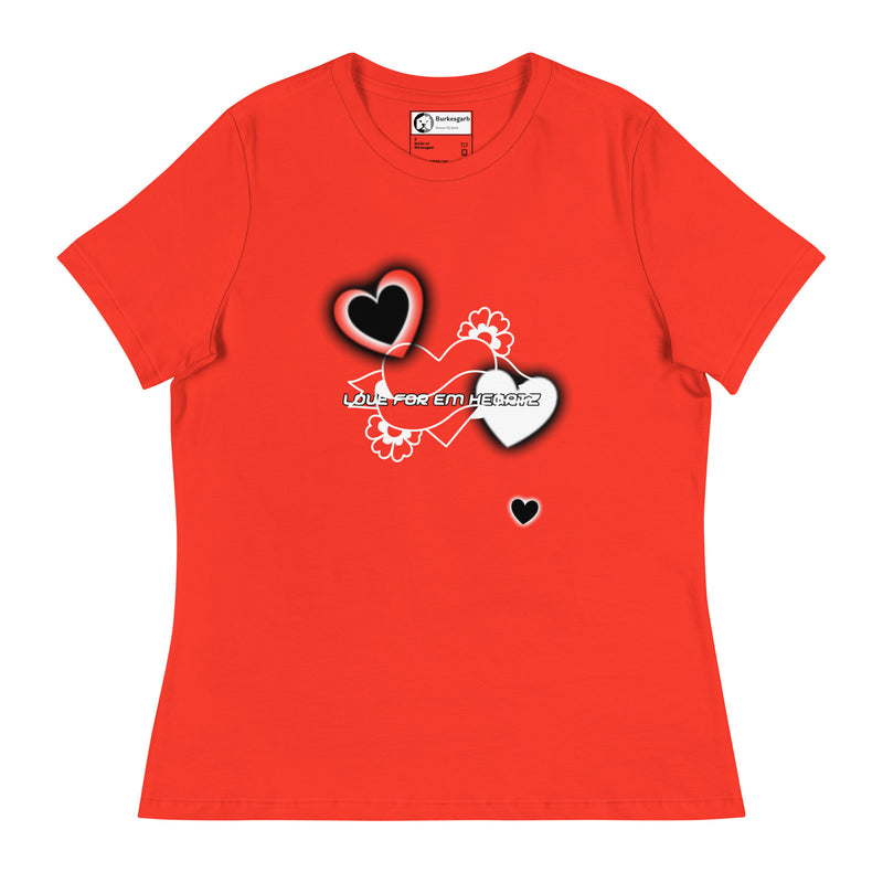 "Express Your Love for Fashion with Burkesgarb Love for em Heartz Women's Relaxed T-Shirt"