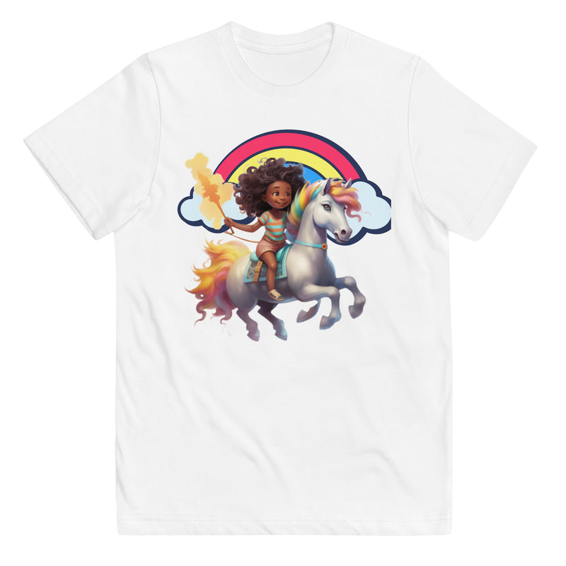 "Spark Imagination with Burkesgarb Girls Magical Unicorn Youth T-Shirt"