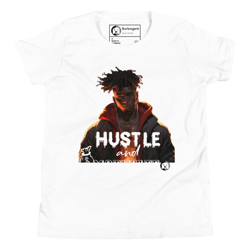 Empower Young Minds with BurkesGarb Hustle and Motivate Youth T-Shirt | Inspirational Apparel for Kids