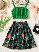 Effortlessly Chic: Layered Cami and Floral Skirt Set