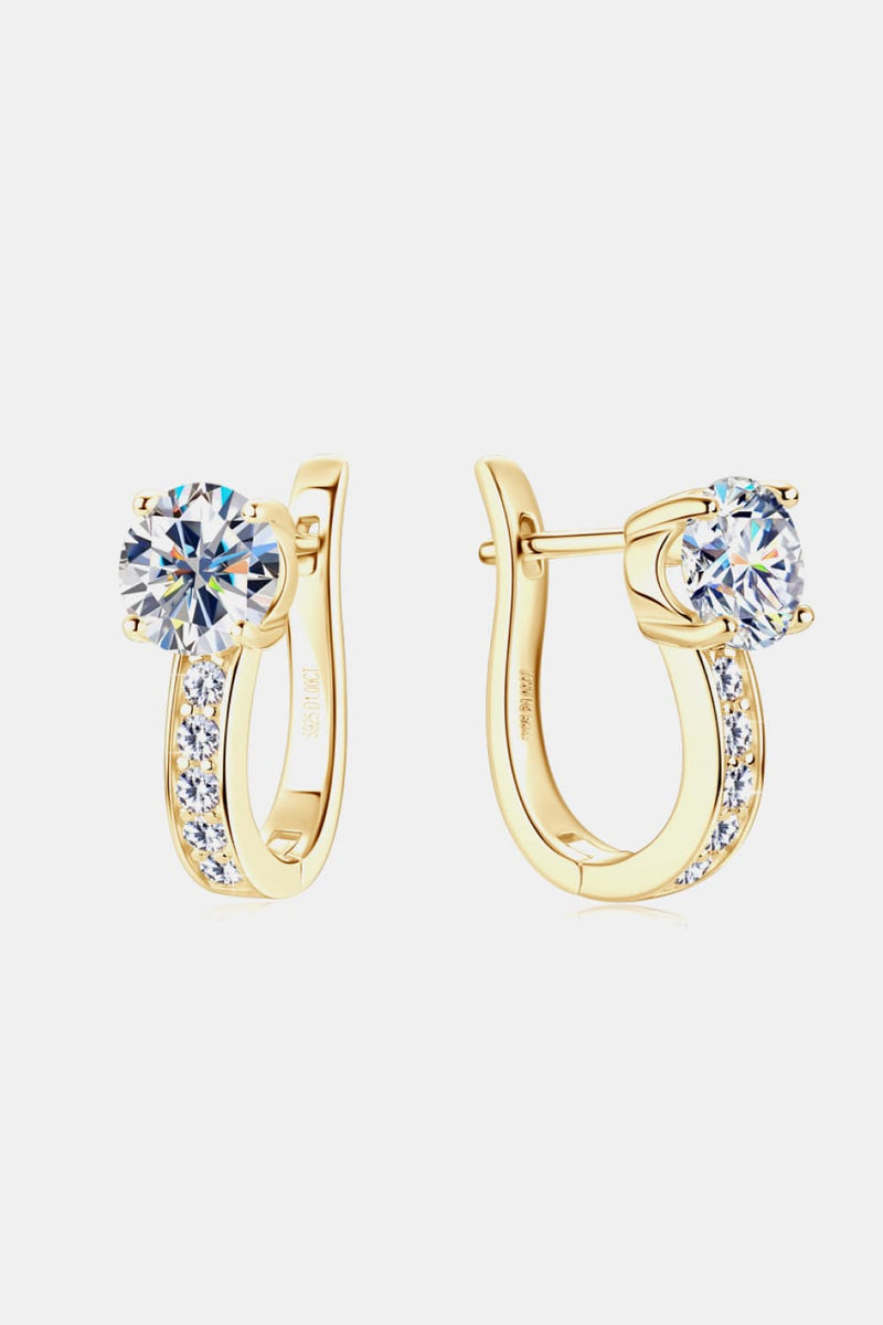 "Radiant Sparkle: 2 Carat Moissanite 925 Sterling Silver Earrings"