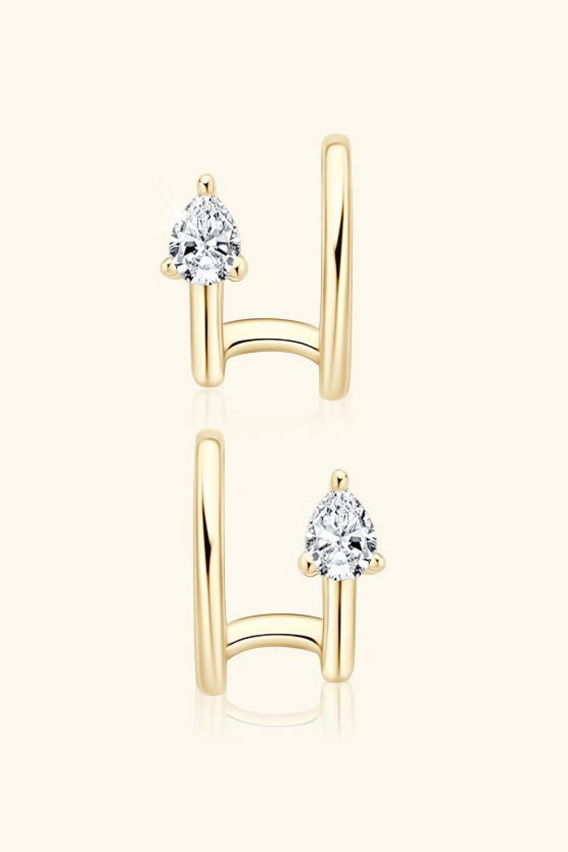 Sparkle with Elegance: Moissanite 925 Sterling Silver Cuff Earrings