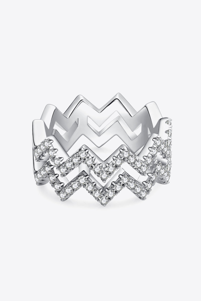 Mesmerizing Brilliance: Moissanite Zigzag Stacking Rings at Burkesgarb