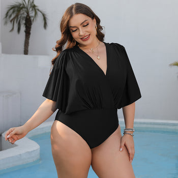 Flattering and Fashionable: Plus Size One-Piece Swimsuit at Burkesgarb