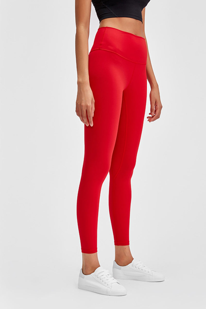 Stay Active in Style with Wide Seamless Band Waist Sports Leggings at Burkesgarb