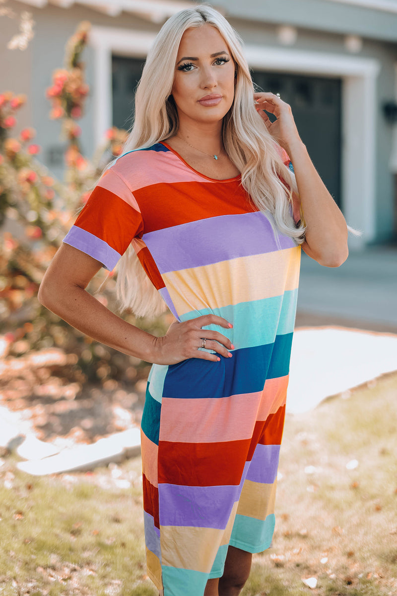 Make a Bold Statement with Burkesgarb Women's Color Block Side Slit Mini Dress