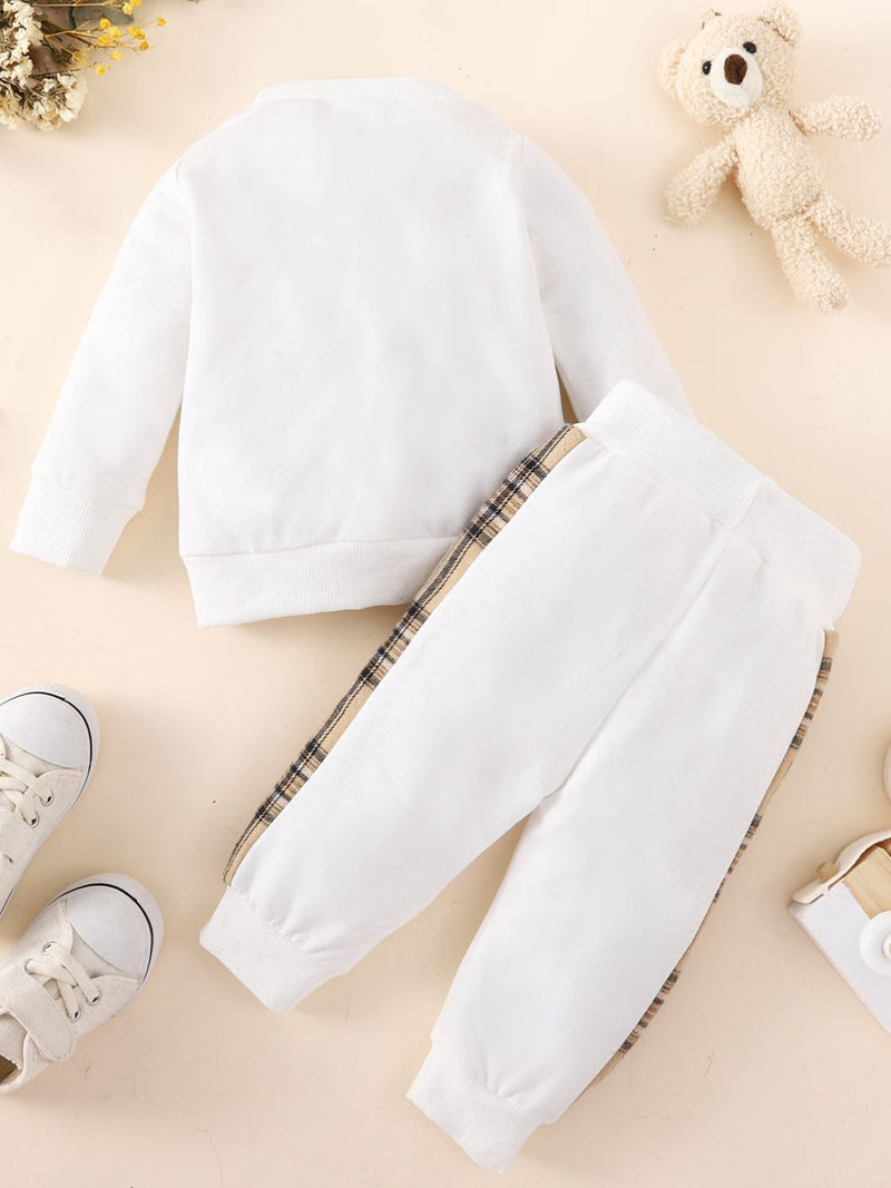 Bundle of Cuteness: Baby Bear Graphic Sweatshirt and Joggers Set at Burkesgarb