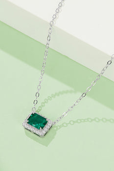 Unveiling the Unparalleled Beauty: Lab-Grown Emerald Rectangle Pendant Necklace by Burkesgarb
