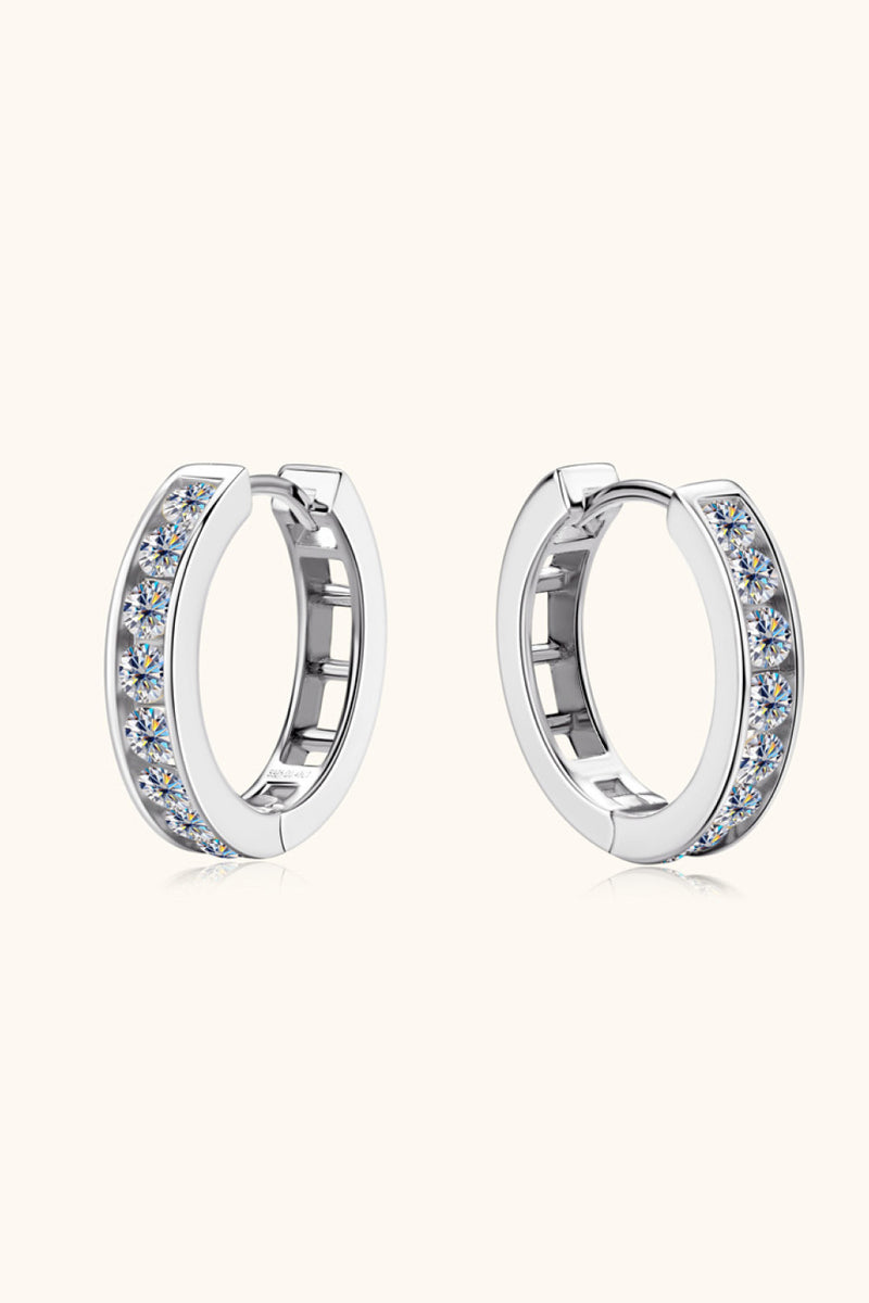 Sparkle with Elegance: Moissanite 925 Sterling Silver Huggie Earrings