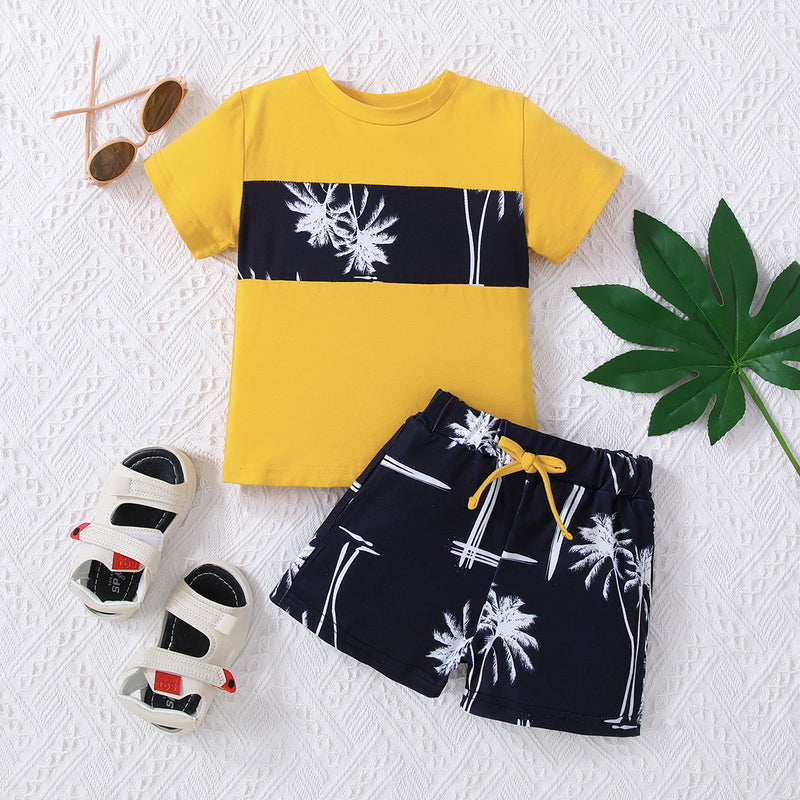 Playful and Stylish: Kids Graphic Tee and Printed Shorts Set | Burkesgarb