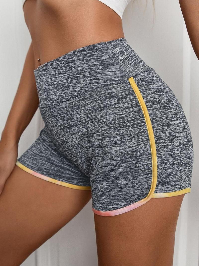 "Comfortable and Stylish: Heathered Wide Waistband Shorts by Burkesgarb | Versatile and Trendy Bottoms"