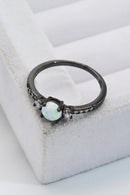 Elegance and Grace: 925 Sterling Silver Round Opal Ring at Burkesgarb