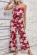 Embrace Effortless Style with the Wide Leg Strapless Floral Jumpsuit