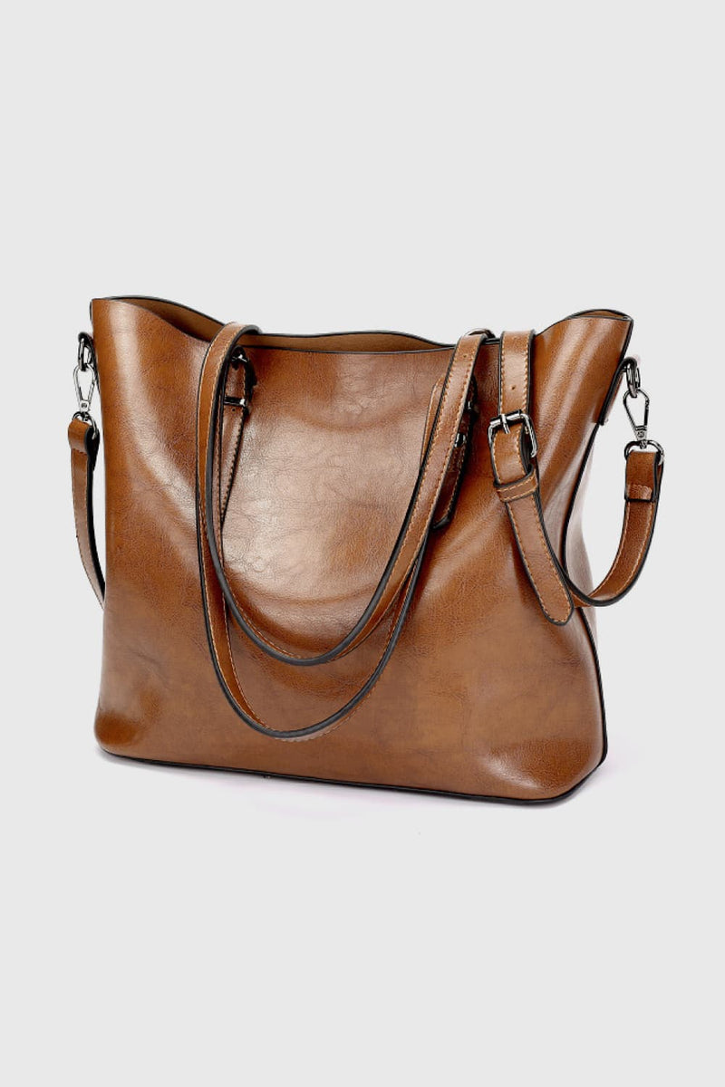 Chic PU Leather Tote Bag | Burkesgarb - Your Stylish Everyday Companion