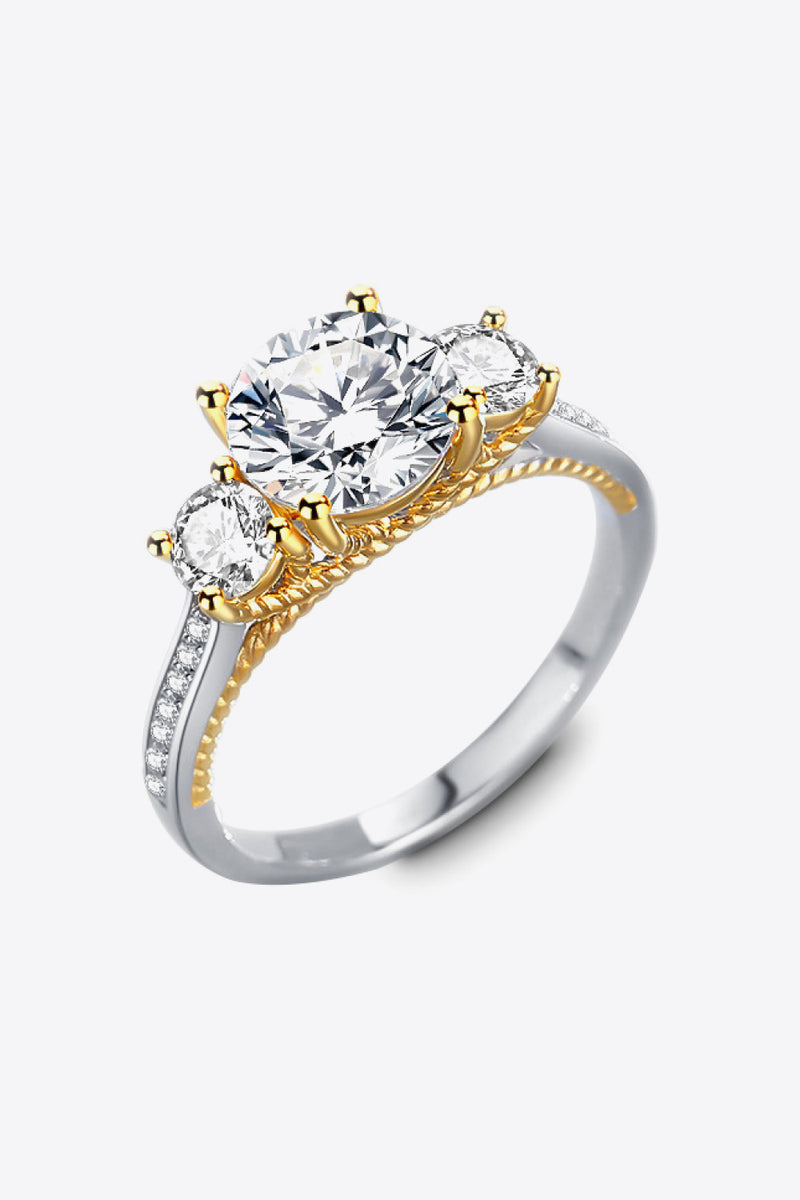 Exquisite Elegance: 2 Carat Moissanite Contrast Ring at Burkesgarb