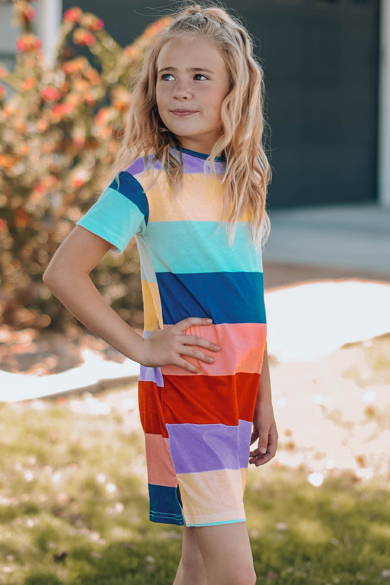 "Adorable and Trendy: Girls Side Slit Mini Dress by Burkesgarb | Stylish and Playful for Young Fashionistas"