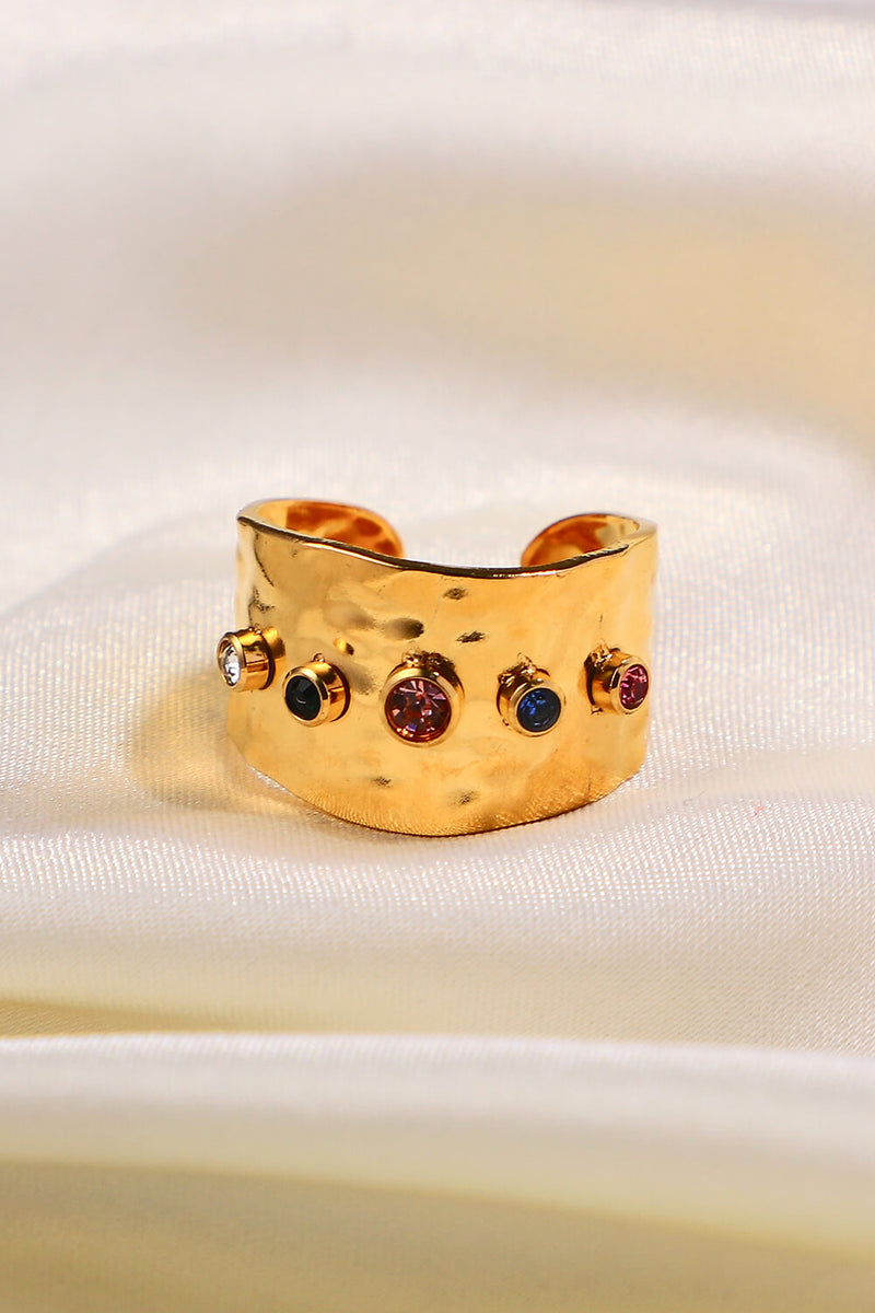 18K Gold-Plated Zircon Ring at Burkesgarb