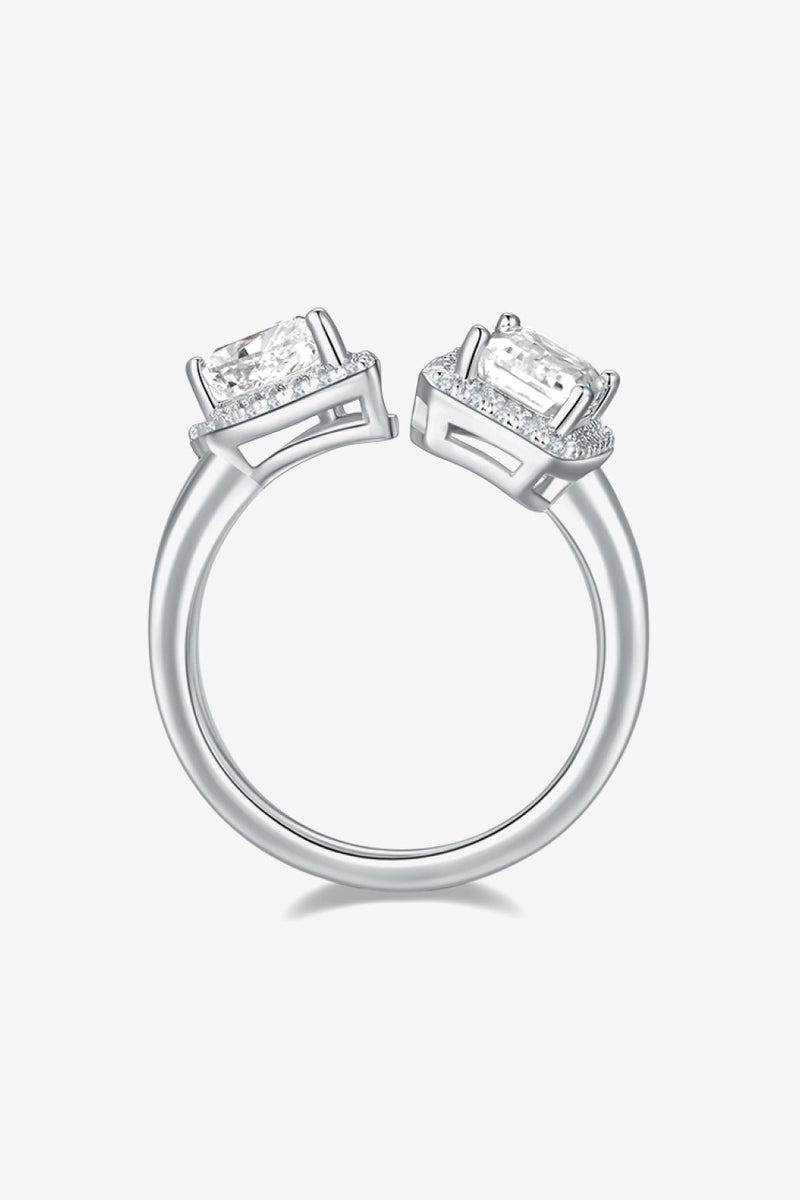 Sparkling Elegance: 1 Carat Moissanite 925 Sterling Silver Open Ring at Burkesgarb