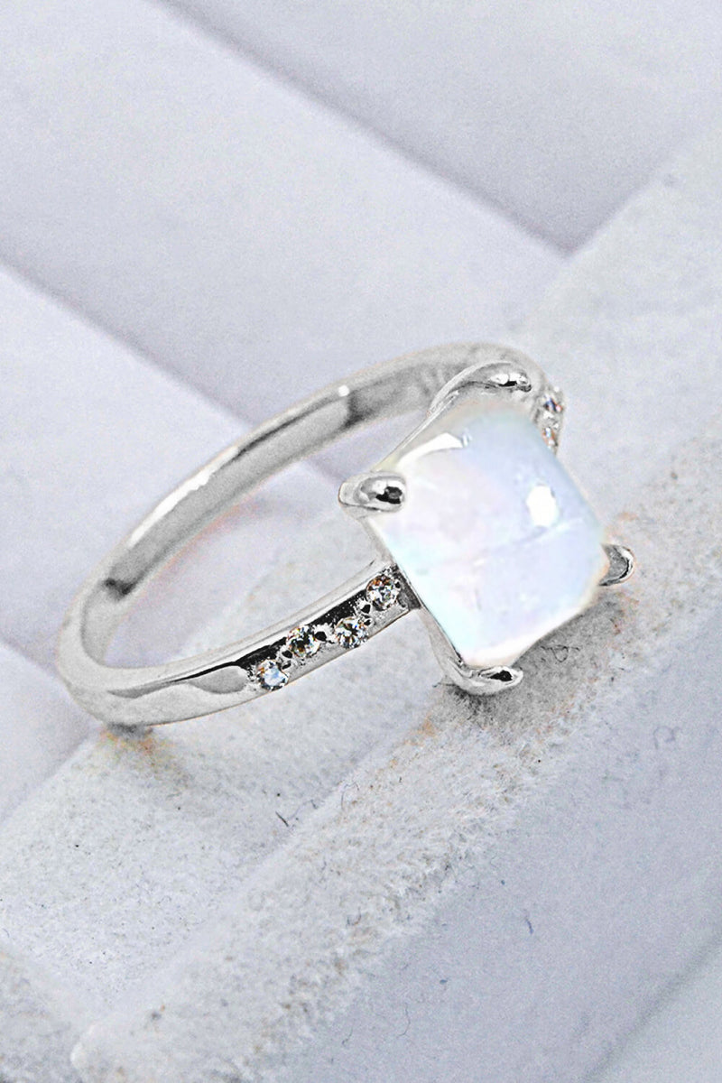 Radiant Elegance: Square Moonstone Ring at Burkesgarb