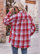 Effortlessly Stylish: Plaid Dropped Shoulder Longline Shirt at Burkesgarb