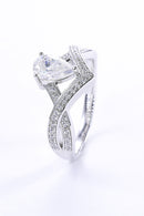 "Timeless Beauty: 1 Carat Moissanite Teardrop 925 Sterling Silver Ring"