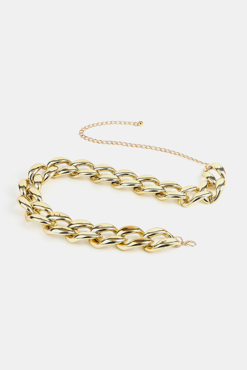 Bold and Chic: 1.2" Width Acrylic Curb Chain Belt at Burkesgarb