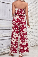 Embrace Effortless Style with the Wide Leg Strapless Floral Jumpsuit