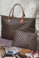 Effortless Style with the Checkered Two-Piece Bag Set at Burkesgarb